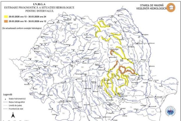 avertizare hidrologica actualizata pentru raurile din bazinul siret cod galben si cod portocaliu in urmatoarele 48 de ore