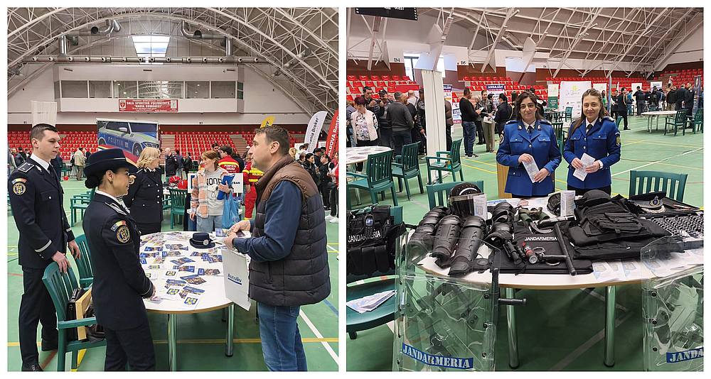 Politistii si jandarmii din Bacau au fost prezenti la Targul de Joburi din Onesti promovand carierele in cadrul structurilor MAI