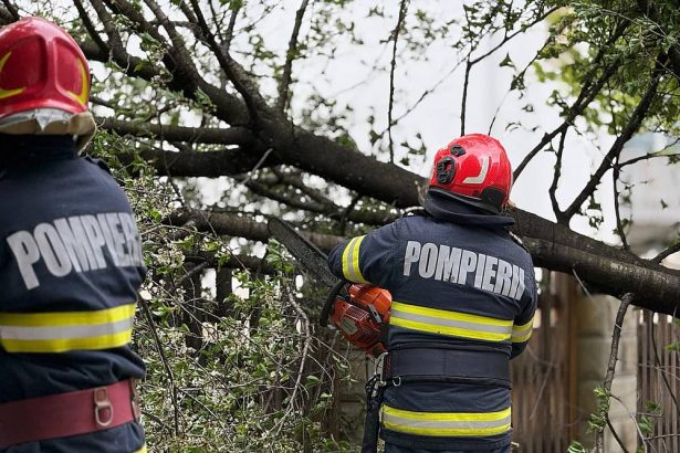 Pompierii actioneaza in diverse zone pentru a elimina efectele vantului puternic