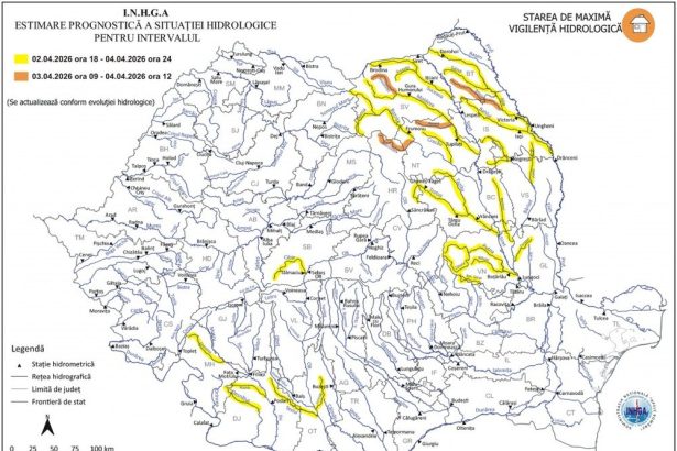 cod portocaliu si cod galben de inundatii in bazinele hidrografice ale siretului