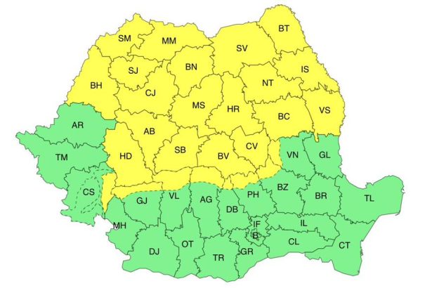 vreme rece vant intens si ninsori la munte pana miercuri dimineata