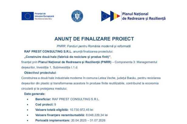 Anunt pentru media