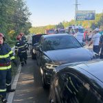 Accident cu sase masini pe DN 11 in comuna Magura Patru persoane printre care doi copii au fost transportate la spital