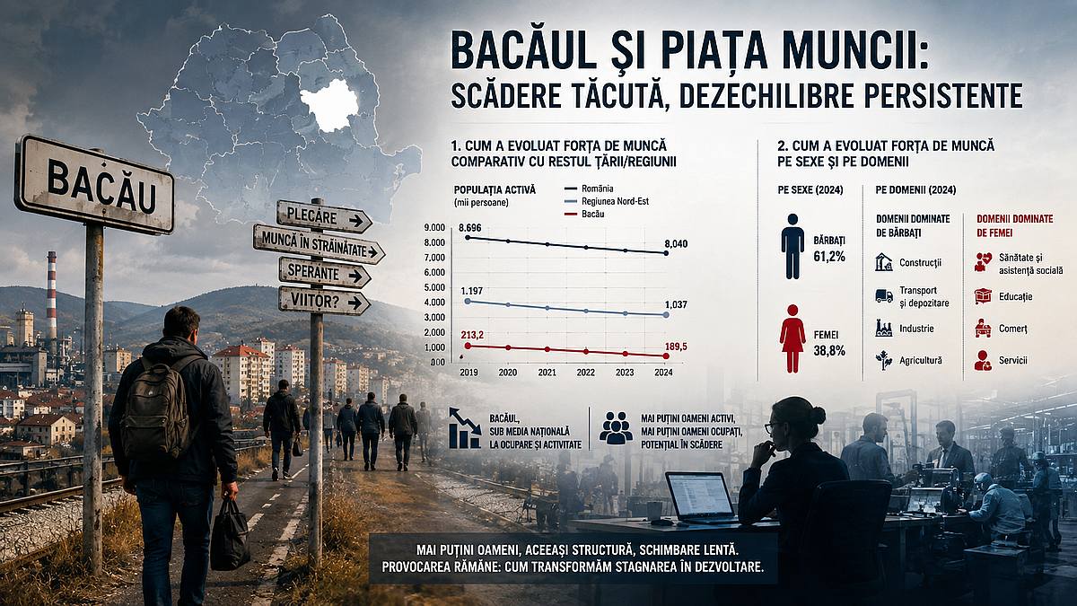 Bacau l in care oamenii muncesc tot mai putin o poveste despre cei care pleaca statistici in scadere si o economie stagnanta