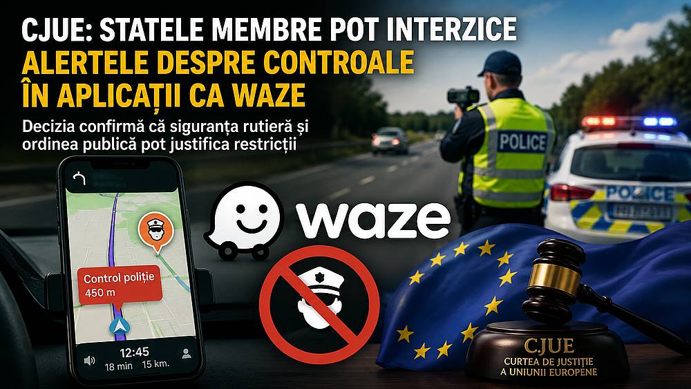 CJUE aproba restrictiile pentru Waze statele pot limita notificarile despre controalele de politie
