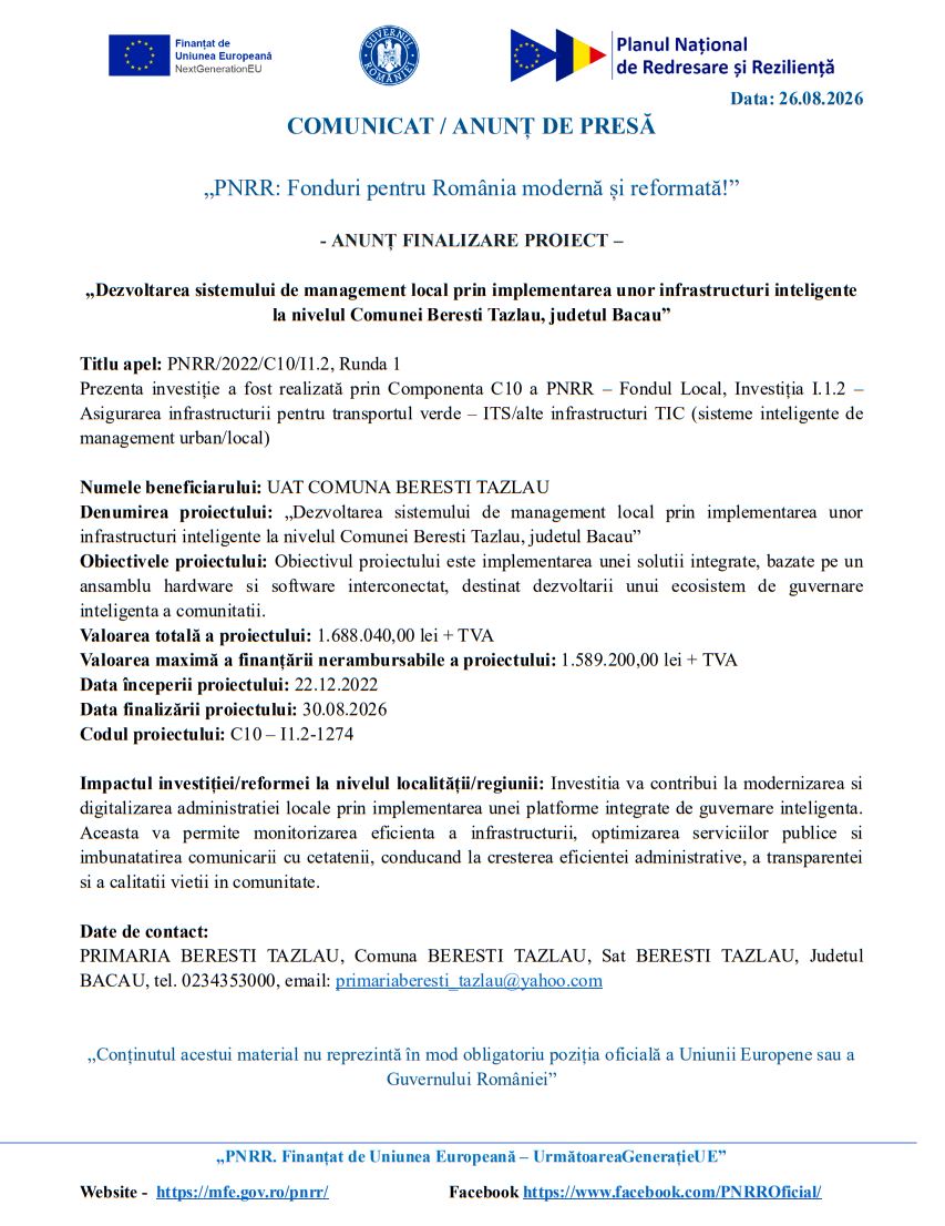 Comunicat de presa 14