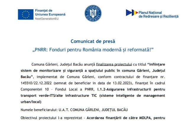 Comunicat de stiri