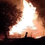 Incendiu la un depozit de lemn in comuna Sanduleni