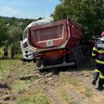 O autobasculanta a parasit carosabilul in comuna Scorteni fara a fi raportate victime