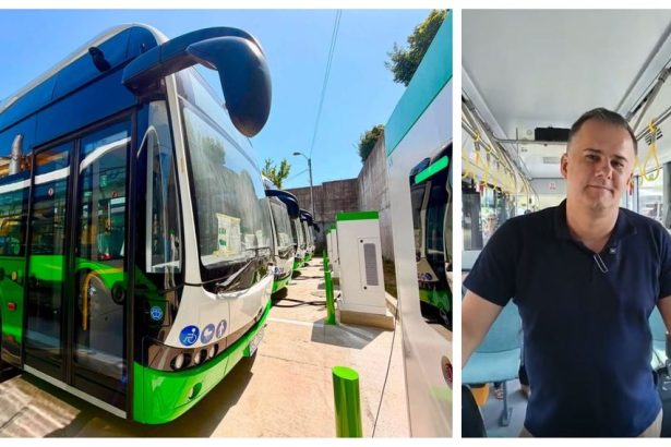 Primarul Bacaului in autobuzul electric O zi istorica pentru Bacau