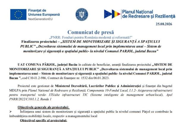 anunt pentru presa