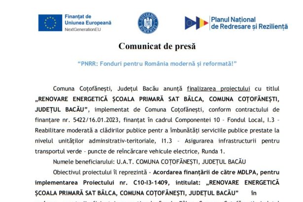 comunicat de presa