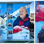 sascut mural de 220 mp dedicat exploratorului teodor negoiata creat de artistul spaniol mawe nacho