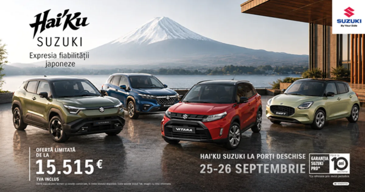 Autopadova Bacău invită la Porți Deschise Hai'ku Suzuki, pe 25-26 septembrie