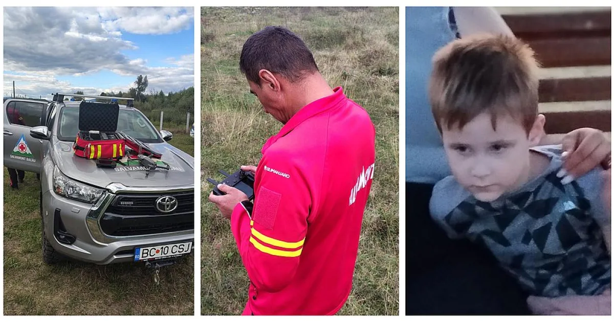 Copil de 4 ani dispărut în Dofteana. Polițiștii, jandarmii și pompierii îl caută