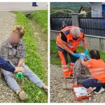 Jandarmii din Bacău au acordat primul ajutor unei femei căzute pe drum, la Târgu Ocna