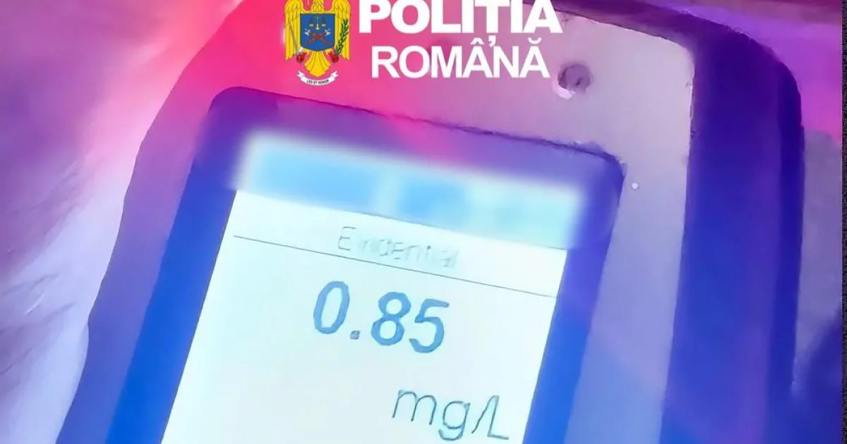 Șofer prins la volan fără permis și cu alcoolemie de 0,85 mg/l