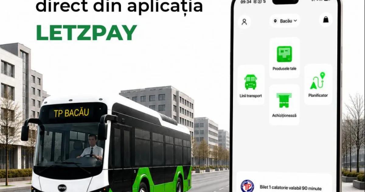 Transportul Public Bacău extinde plata digitală pentru călători prin LetzPay