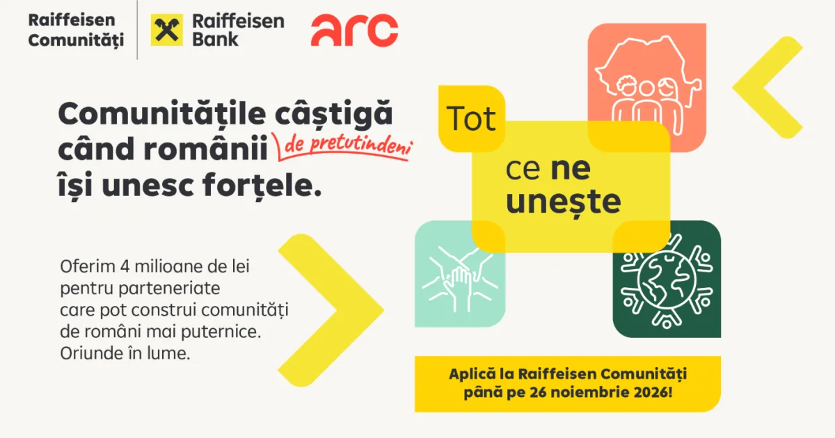 4 milioane de lei pentru proiecte locale, prin Raiffeisen Comunități