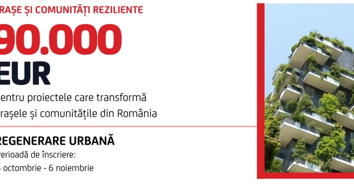 90.000 de euro pentru orașe transformate. Înscrieri la Social Awards 2026