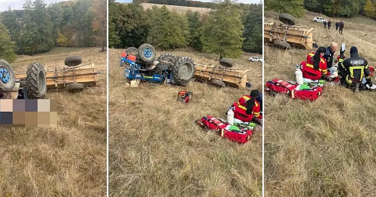 Bărbat mort strivit de tractor. Soția lui, transportată cu elicopterul la Iași