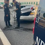 Patru jandarmi din Bacău au intervenit la un accident pe Autostrada A7